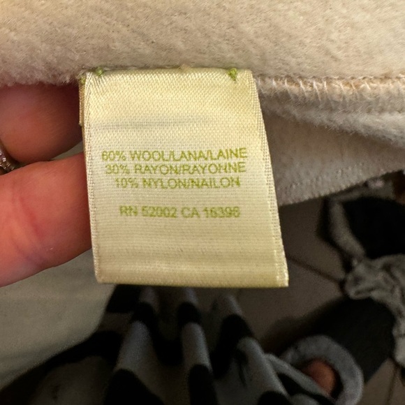 VINTAGE WOOL SIGRID OLSEN Women's Mock Turtleneck Jacket Tan Button Pockets SZ L - Picture 10 of 17